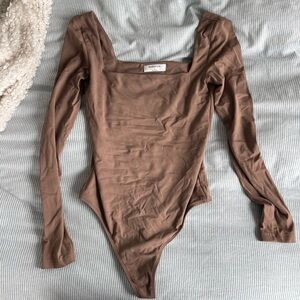 Aritzia Tan Long Sleeve Bodysuit